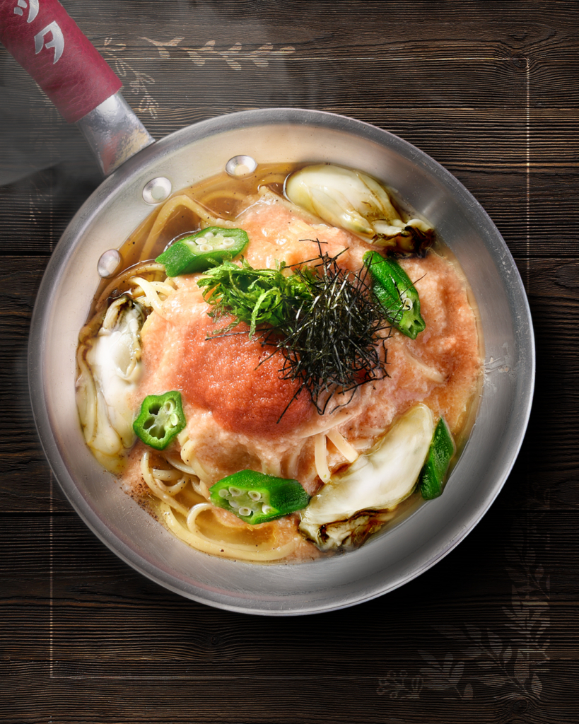 明太とろろと牡蠣の和風ペペロン
JAPANESE-STYLE PEPERONCINO WITH GREATED YAM AND OYSTER